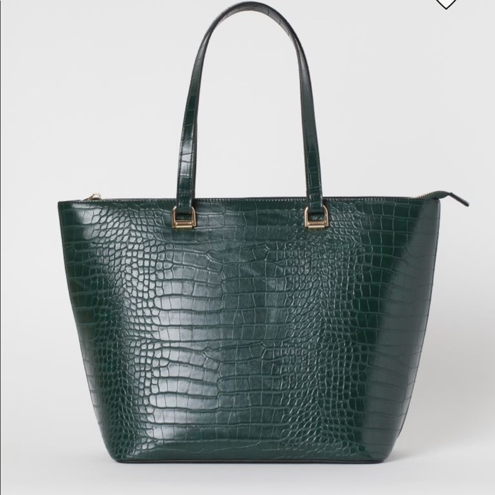 H&M Green Croc Bag-